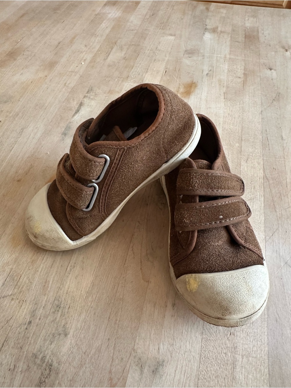 Zara Kids Brown Suede Velcro Sneakers